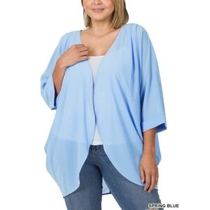 New Zenana Blue Chiffon Kimono